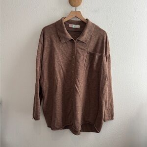 Free People Beach Oversized Button Down Sweater